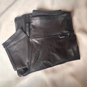 DKNY Sport Black Faux Leggings